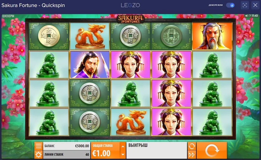 демо игра Sakura Fortune в казино Legzo